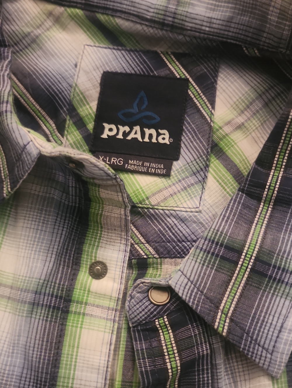 Prana Short Sleeve Snap Buttondown Size XL